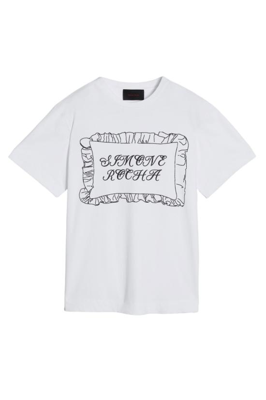 26SS 시몬로샤 반팔 티셔츠 5195P63AW0569WHITEBLACK White - SIMONE ROCHA