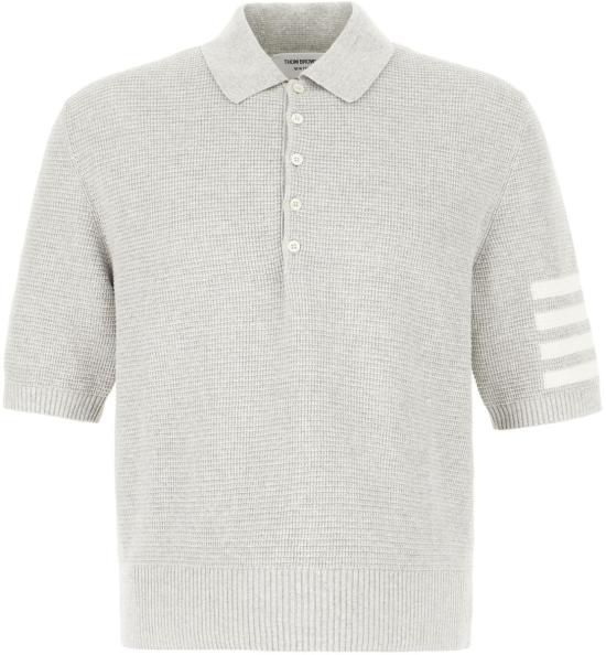 26SS 톰브라운 린넨 코튼 4바 릴렉스핏 폴로셔츠 MKP125A Y6011 065 GREY DOM