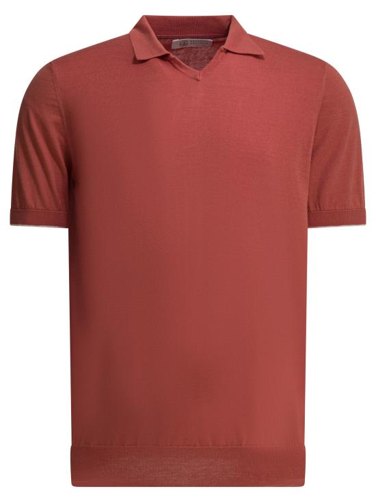 26SS 브루넬로 쿠치넬리 폴로 티셔츠 M29800145CIJ11 Red