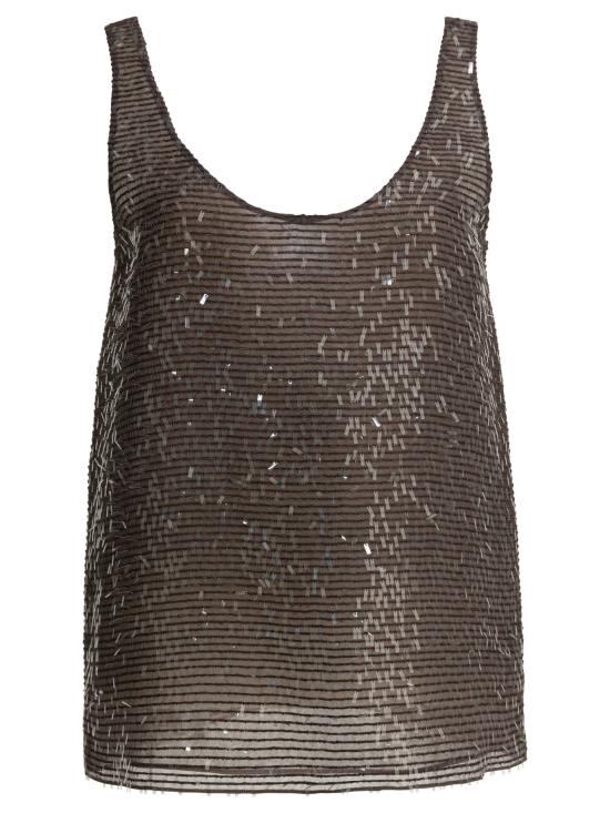 26SS 브루넬로 쿠치넬리 민소매 티셔츠 MF940HW310C8589 Brown