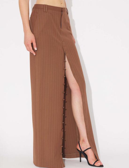  장 폴 고티에 롱 스커트 테일러링 핀스트라이프 스커트 - JEAN PAUL GAULTIER
