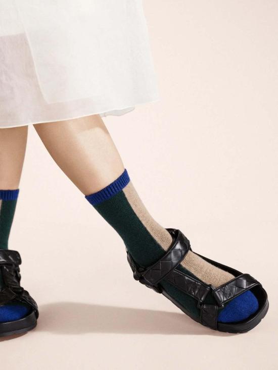  한셀 프롬 바젤 양말 하프 앤 하프 캐시미어 크루삭스 - HANSEL FROM BASEL