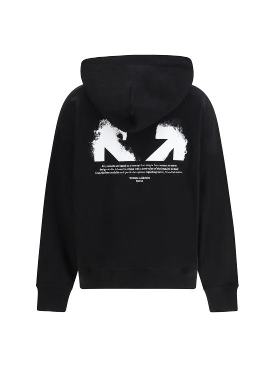 26SS 오프화이트 후드 티셔츠 2BB06DS26FLE001 W003 BLACK - OFF WHITE