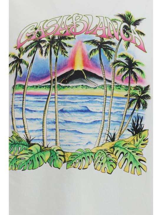 26SS 카사블랑카 반팔 티셔츠 MSP26JTS00122 VOLCANO WHITE - CASABLANCA