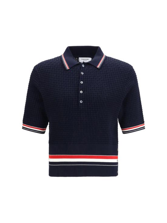 26SS 톰브라운 플로트 리플 스티치 RWB 스트라이프 폴로 MKP155AY3009 415 BLUE