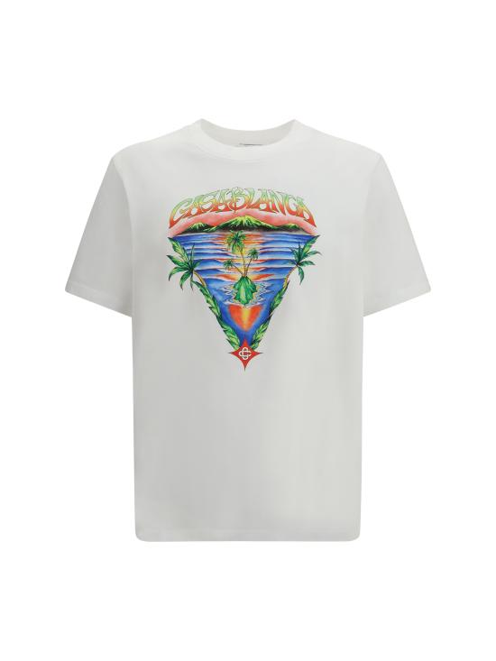 26SS 카사블랑카 반팔 티셔츠 MSP26JTS00119 INNOCENCET WHITE