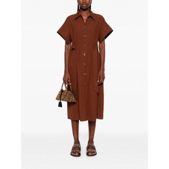 26SS 핑코 미디 원피스 106309A2ER L78 Marrone terra x piante - PINKO