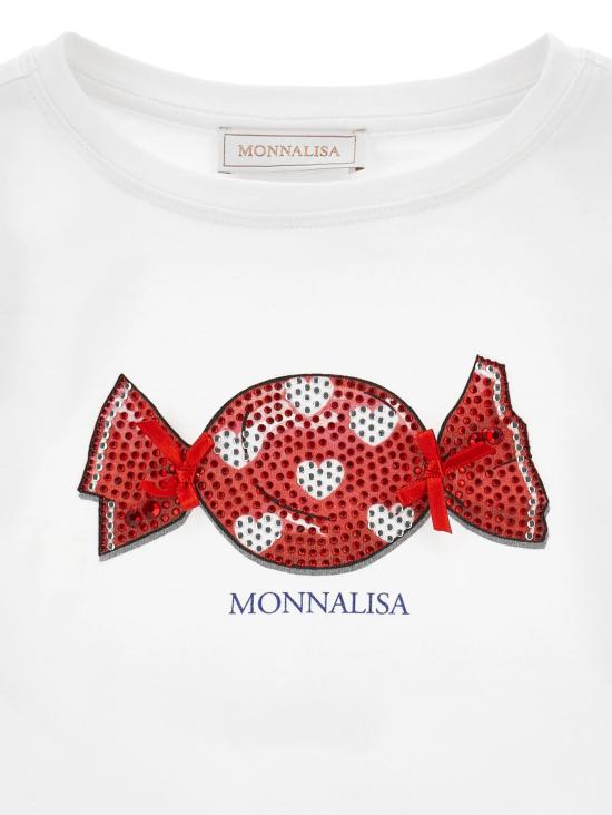 26SS [키즈] 모나리자 티셔츠 19G6087005 0099 White - MONNALISA