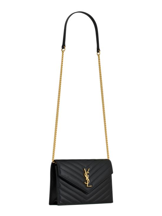 26SS 생로랑 램스킨 소재의 카산드라 마틀라쎄 엔벨로프 체인 지갑 857605AAA44 1000 Nero - SAINT LAURENT