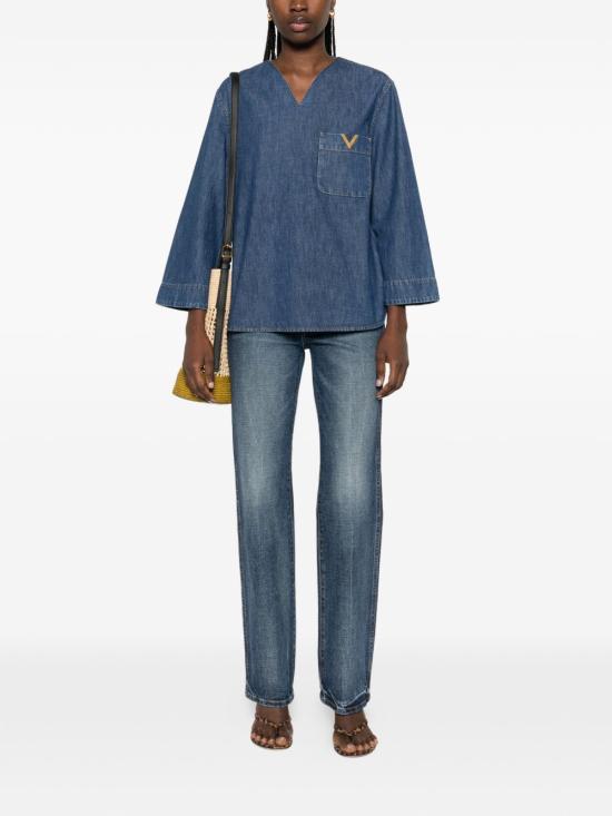 26SS 발렌티노 가라바니 셔츠 8B3DB03L9YA 558 Denim - VALENTINO GARAVANI