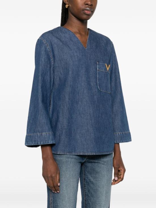 26SS 발렌티노 가라바니 셔츠 8B3DB03L9YA 558 Denim - VALENTINO GARAVANI