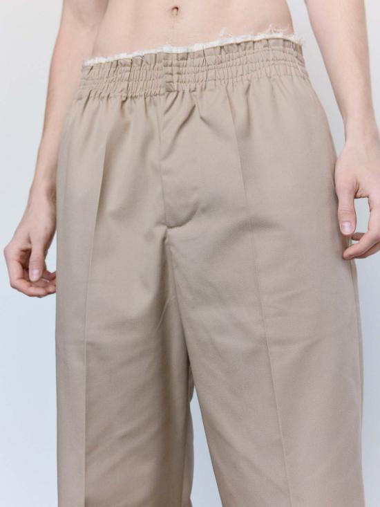  카미엘 포트젠스 스트레이트 팬츠 Camiel Fortgens 샌드 코튼 트윌 패밀리 - CAMIEL FORTGENS