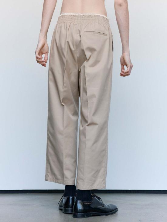  카미엘 포트젠스 스트레이트 팬츠 Camiel Fortgens 샌드 코튼 트윌 패밀리 - CAMIEL FORTGENS