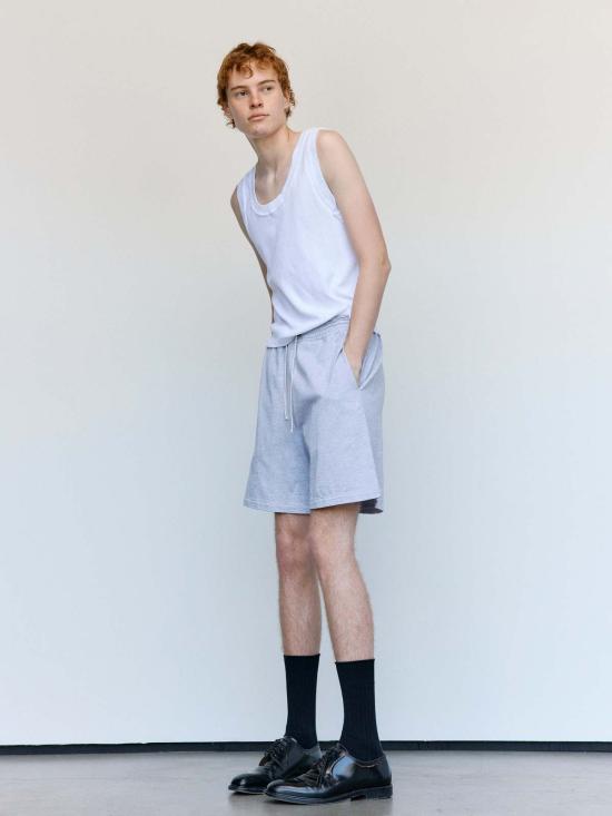  카미엘 포트젠스 숏팬츠 Camiel Fortgens 그레이 멜란지 코튼 니쇼츠 - CAMIEL FORTGENS