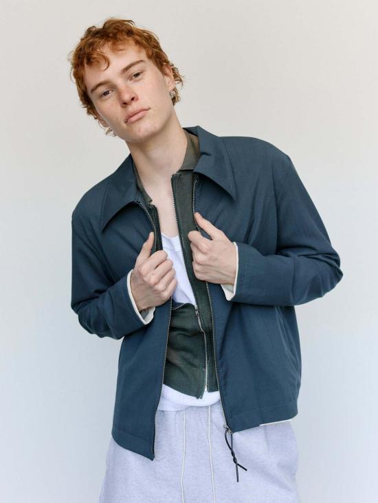  카미엘 포트젠스 자켓 Camiel Fortgens 페트롤 울 핏 지퍼 재킷