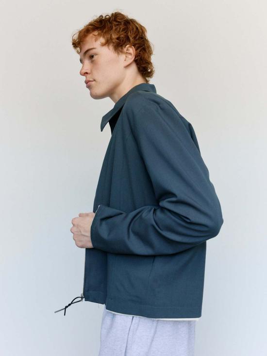  카미엘 포트젠스 자켓 Camiel Fortgens 페트롤 울 핏 지퍼 재킷 - CAMIEL FORTGENS