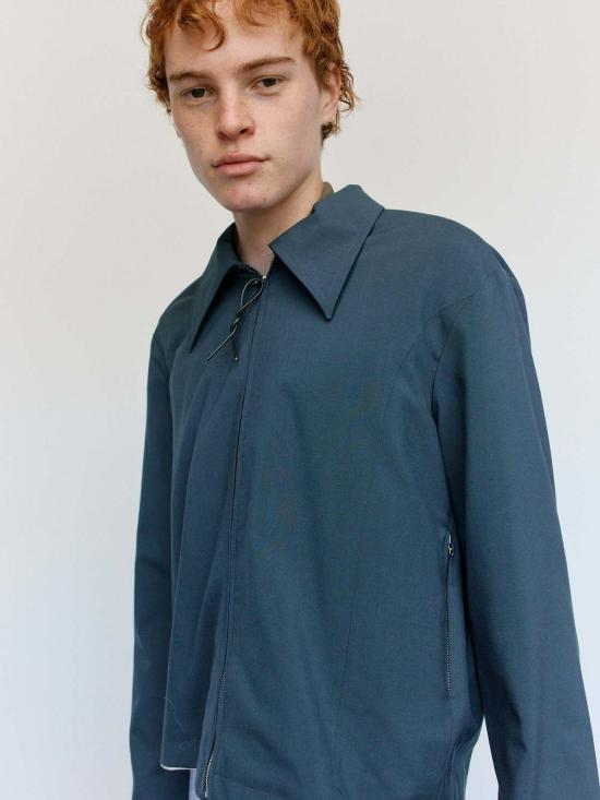  카미엘 포트젠스 자켓 Camiel Fortgens 페트롤 울 핏 지퍼 재킷 - CAMIEL FORTGENS