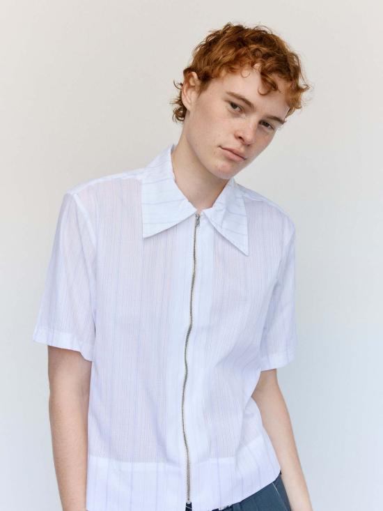  카미엘 포트젠스 반팔 티셔츠 Camiel Fortgens 코튼 지퍼 셔츠 - CAMIEL FORTGENS