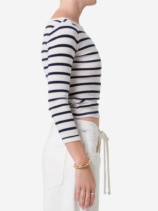  시티즌 오브 휴머니티 긴팔 티셔츠 보트넥 슬림 티셔츠 - CITIZEN OF HUMANITY