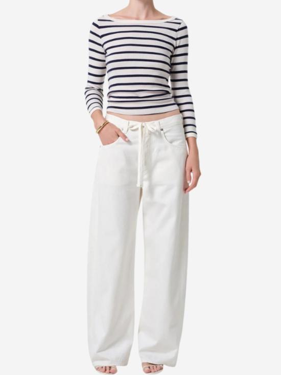  시티즌 오브 휴머니티 긴팔 티셔츠 보트넥 슬림 티셔츠 - CITIZEN OF HUMANITY