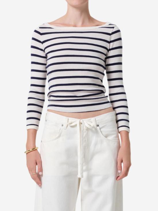  시티즌 오브 휴머니티 긴팔 티셔츠 보트넥 슬림 티셔츠 - CITIZEN OF HUMANITY