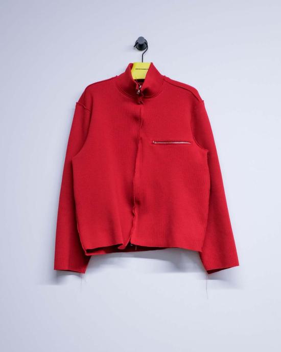  카미엘 포트젠스 가디건 카미엘 포트겐스 레드 헤비 립 지퍼업 니트