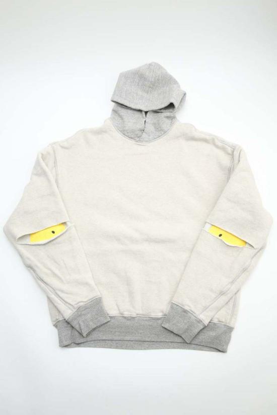  캐피탈 긴팔 티셔츠 니트 리브 엘보 립 후디 (프로필 레인보우) - KAPITAL