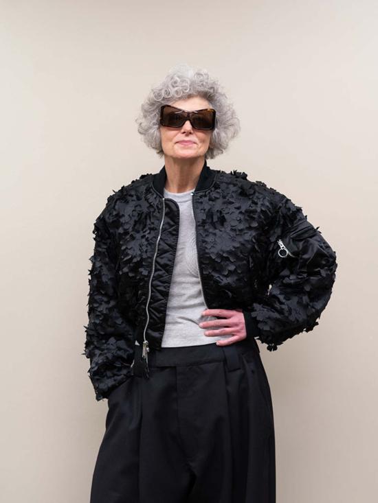  세실리아 반센 봄버 자켓 Cecilie Bahnsen X Alpha Industries Ma 1 Cr 레이저 컷 봄버 재킷 블랙 - CECILIE BAHNSEN