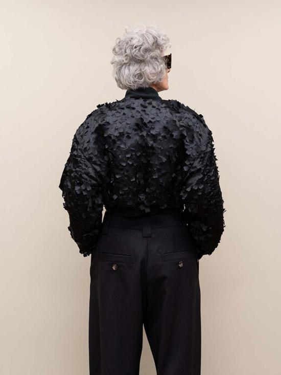  세실리아 반센 봄버 자켓 Cecilie Bahnsen X Alpha Industries Ma 1 Cr 레이저 컷 봄버 재킷 블랙 - CECILIE BAHNSEN