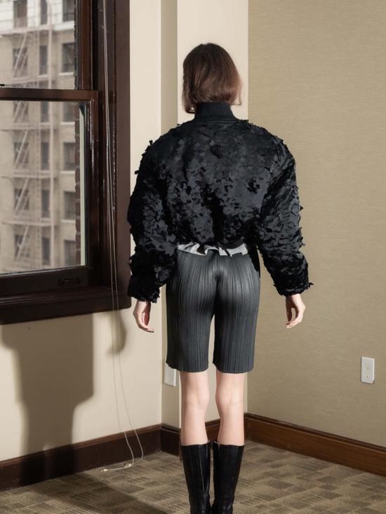  세실리아 반센 봄버 자켓 Cecilie Bahnsen X Alpha Industries Ma 1 Cr 레이저 컷 봄버 재킷 블랙 - CECILIE BAHNSEN