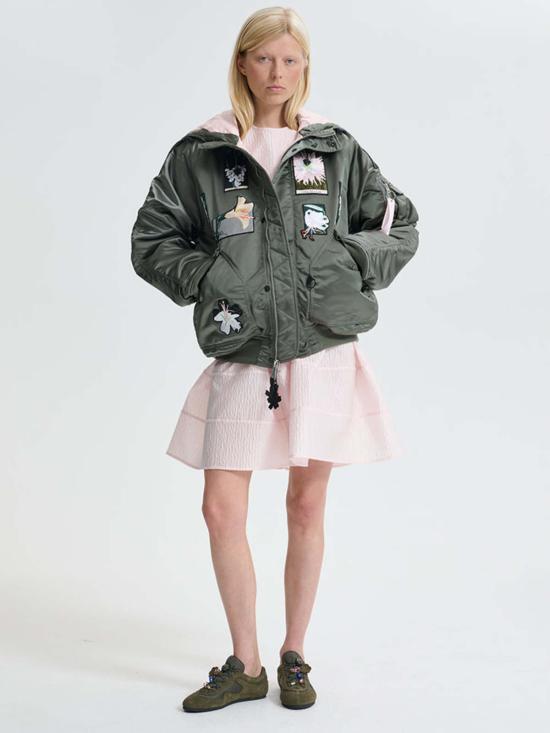  세실리아 반센 봄버 자켓 Cecilie Bahnsen Alpha Industries X Cecilie Bahnsen N 2 B 패치 재킷 - CECILIE BAHNSEN