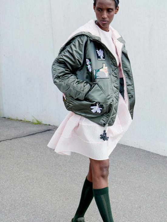  세실리아 반센 봄버 자켓 Cecilie Bahnsen Alpha Industries X Cecilie Bahnsen N 2 B 패치 재킷