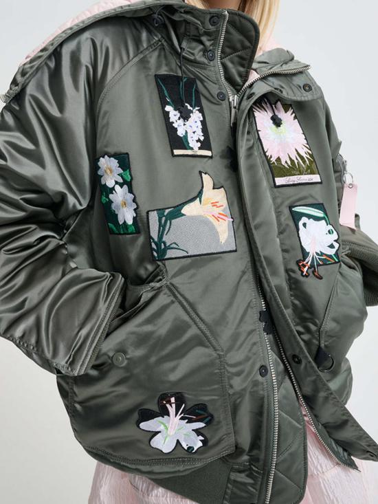  세실리아 반센 봄버 자켓 Cecilie Bahnsen Alpha Industries X Cecilie Bahnsen N 2 B 패치 재킷 - CECILIE BAHNSEN