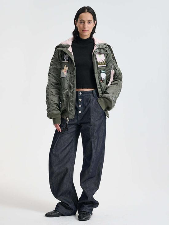  세실리아 반센 봄버 자켓 Cecilie Bahnsen Alpha Industries X Cecilie Bahnsen N 2 B 패치 재킷 - CECILIE BAHNSEN