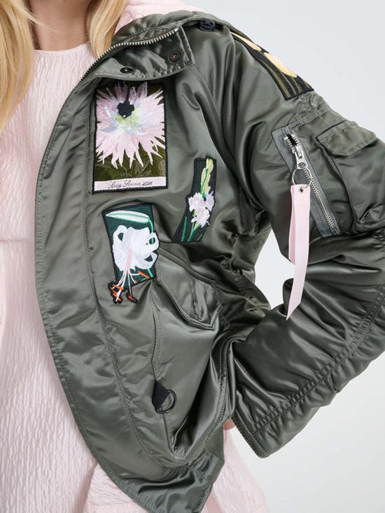  세실리아 반센 봄버 자켓 Cecilie Bahnsen Alpha Industries X Cecilie Bahnsen N 2 B 패치 재킷 - CECILIE BAHNSEN