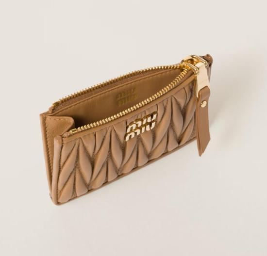 26SS 미우미우 마테라쎄 나파 레더 카드 홀더 5MC093AFPP F098L CARAMEL - MIU MIU