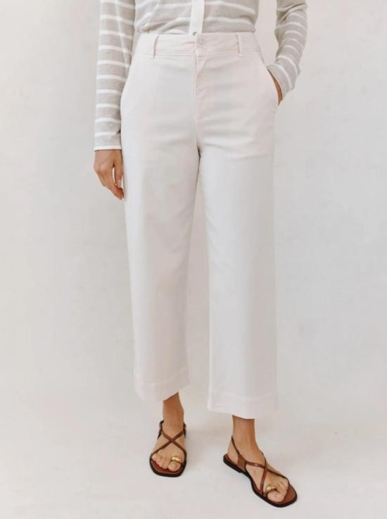  벨라달 스트레이트 팬츠 벨라 달 세이지 와이드 레그 크롭 팬츠