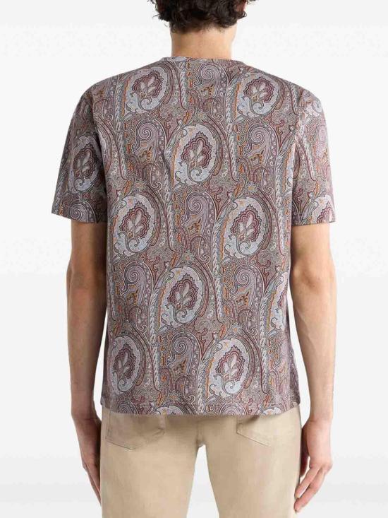 26SS 에트로 반팔 티셔츠 AKG33MRMA0002X0830 Burgundy - ETRO