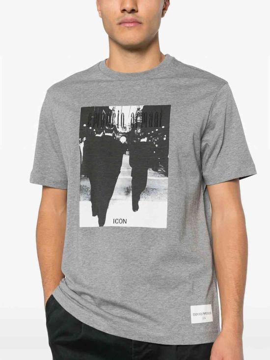 26SS 엠포리오 아르마니 반팔 티셔츠 AF23082EM004751F8042 Grey - EMPORIO ARMANI
