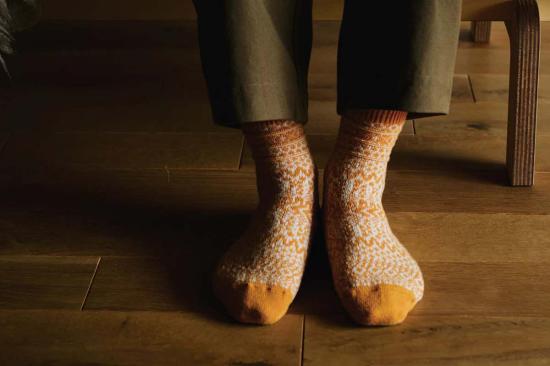  니시구치 쿠츠시타 양말 울 자카드 - NISHIGUCHI KUTSUSHITA