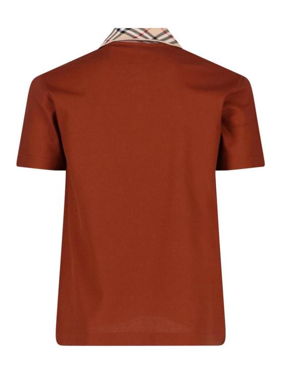 26SS 버버리 체크 칼라 코튼 폴로 셔츠 8118948 Brown - BURBERRY