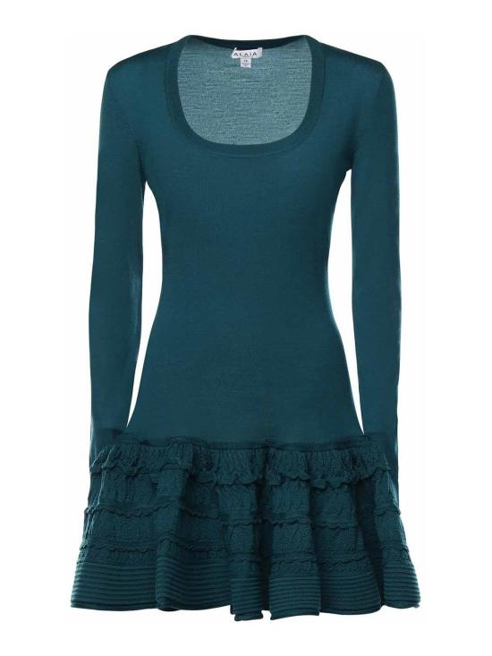 27SS 알라이아 미디 스커트 AA9R2867K164C673 Green