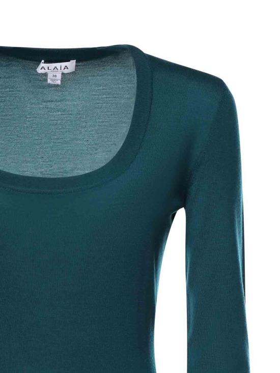 27SS 알라이아 미디 스커트 AA9R2867K164C673 Green - ALAIA