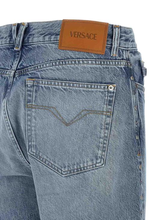 26SS 베르사체 스트레이트 팬츠 1A1680410222111D190 Blue - VERSACE