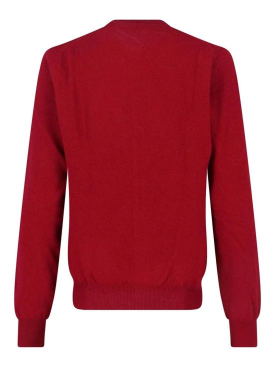 25FW 꼼데가르송 플레이 레드 하트 x 라인스톤 라운드 넥 가디건 AXN8020514 Red - COMME DES GARCONS