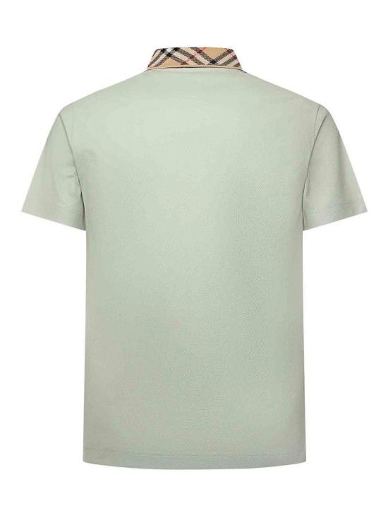 26SS 버버리 체크 칼라 코튼 폴로 셔츠 8118949 Green - BURBERRY