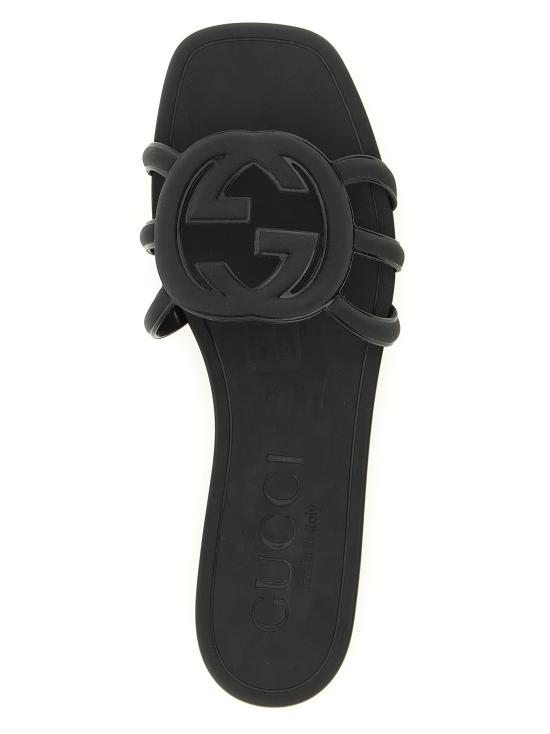 26SS 구찌 인터로킹 G 슬라이드 샌들 780307J87001000 Black - GUCCI