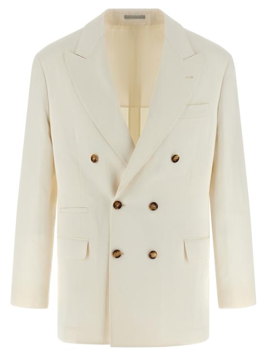 26SS 브루넬로 쿠치넬리 수트 자켓 MR4788BPCC1010 White