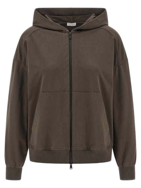 26SS 브루넬로 쿠치넬리 집업 스웨트셔츠 MH827FB706C8589 Brown