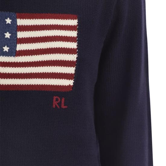  폴로 랄프로렌 아이코닉 플래그 스웨터 211896939 NAVY BLUE - POLO RALPH LAUREN